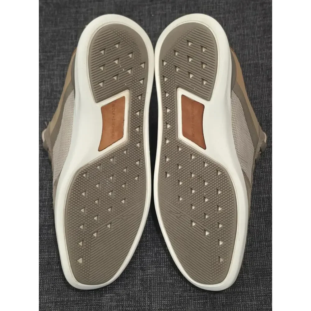 Wolf & Shepherd Crossover Victory Trainer Sneaker Men's 8.5 Taupe Mesh Suede
